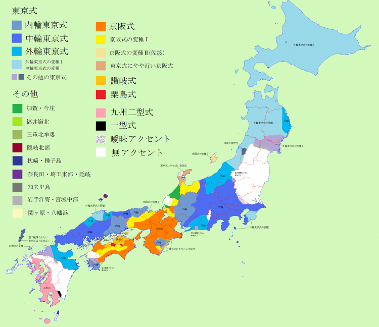 日本語のアクセント分布